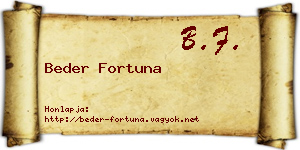 Beder Fortuna névjegykártya